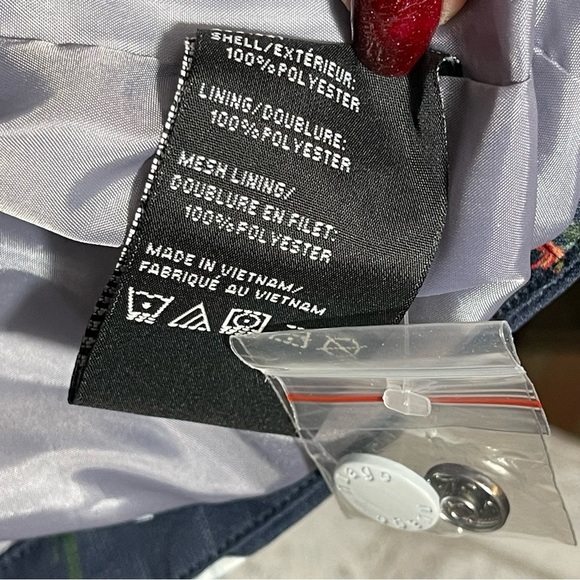 NUAGE Jacket Women’s Sz M Navy Floral Waterproof with Patch Pockets NWOT - Picture 5 of 11